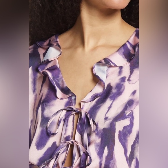 Topshop Tie Dye Printed Fill Jacket in Purple size 4 - Picture 8 of 11